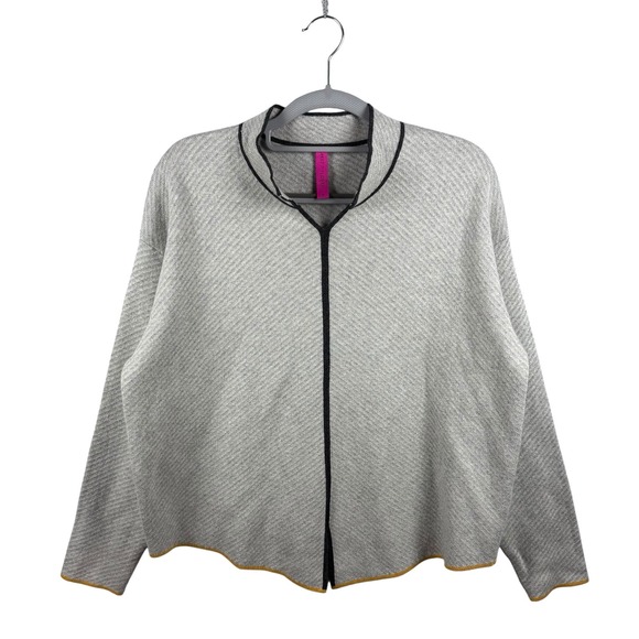 Zaket & Plover Sweaters - Zaket & Plover Neru Collar Sweater Cotton/Cashmere Blend Contemporary Knit Gray